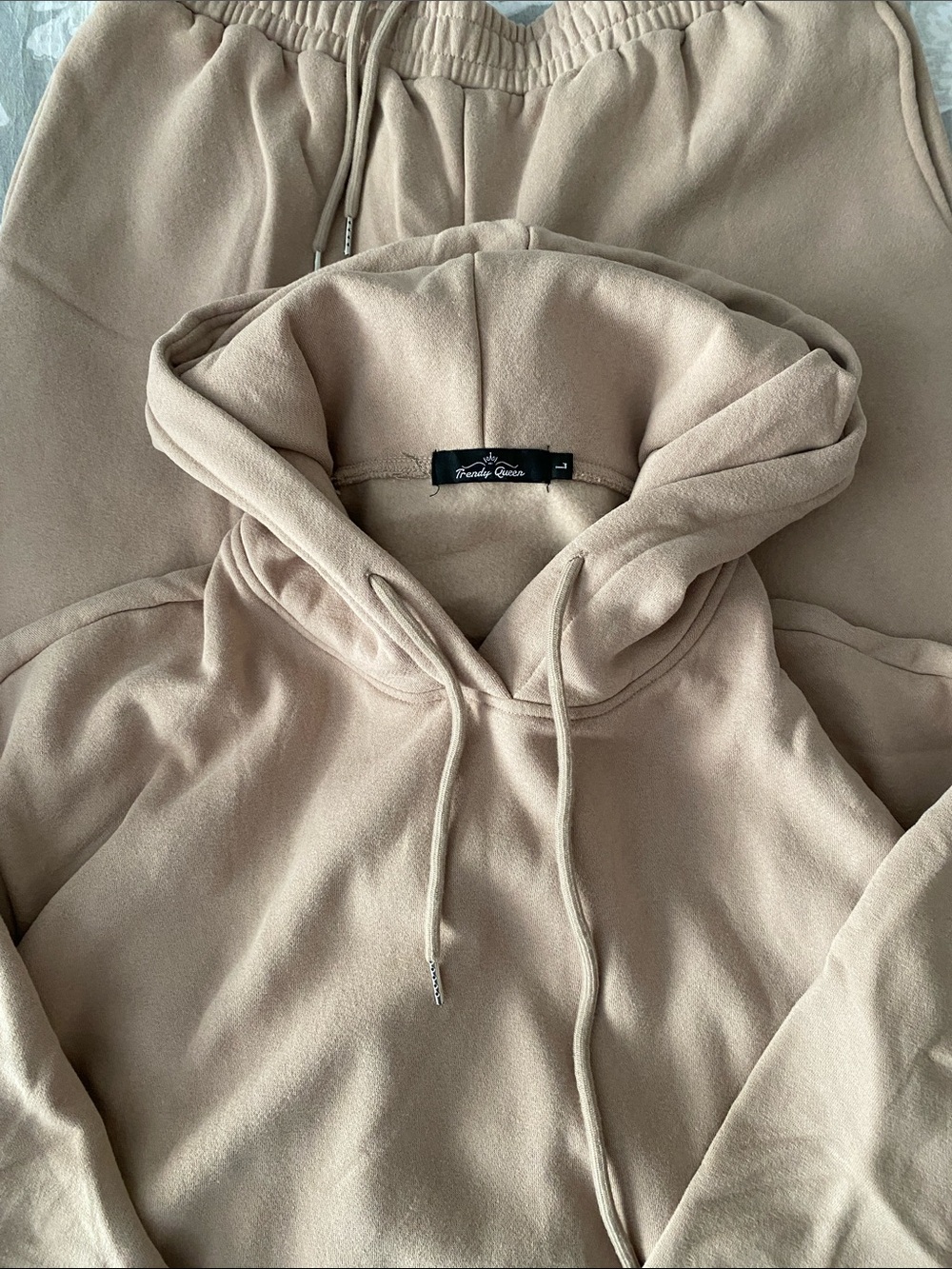 Neutral Beige Women's Hoodie/Pant Set by Trendy Queen - Cozy Pullover